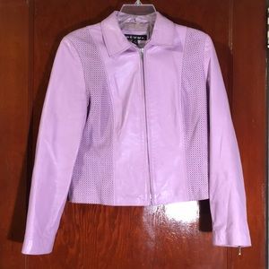 Lavender/lilac lamb leather jacket